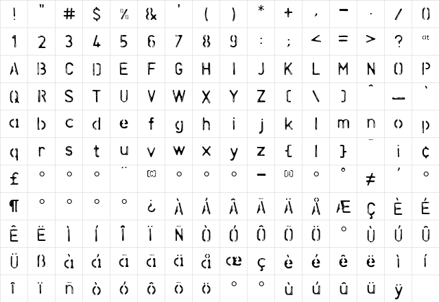Openhouse Medium  glyph index