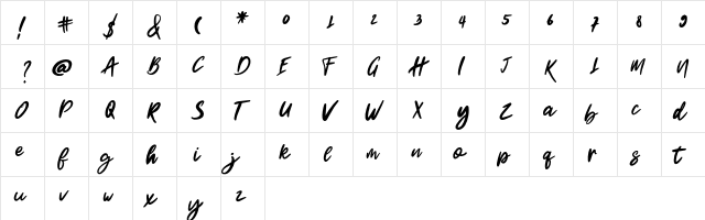 Diligent Regular  glyph index