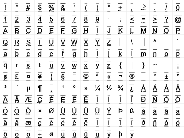 spMenu Normal  glyph index