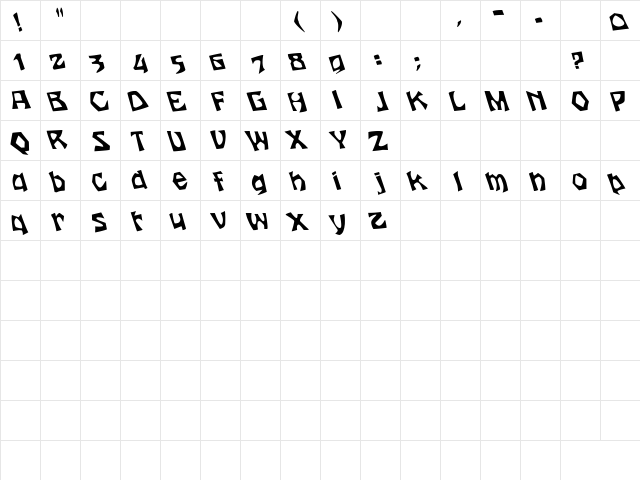 Houters-Normal Lefty Regular  glyph index