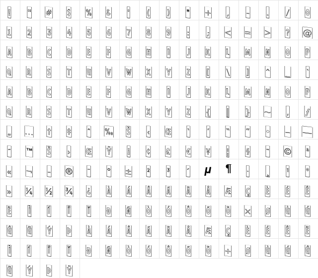 a_FrudgerCmOtlDn Regular  glyph index