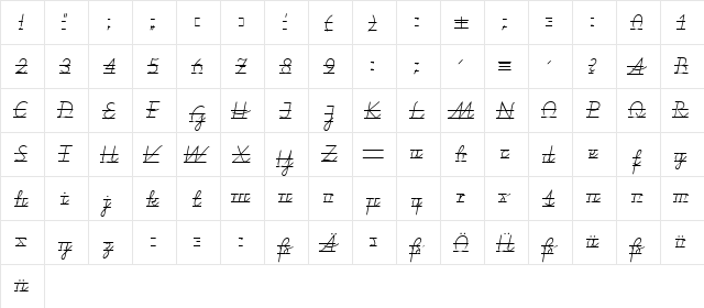 SchulschriftA Regular  glyph index