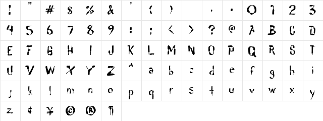 Lochen Regular  glyph index