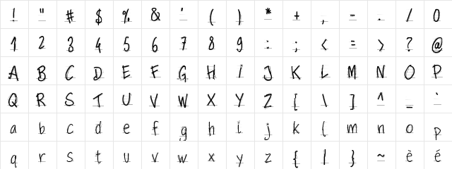 PWScolarpaper Medium  glyph index