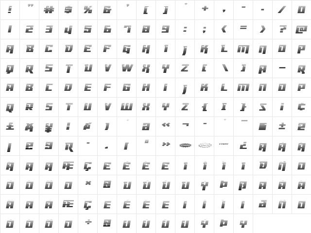 Dangerbot Gradient Expanded Expanded  glyph index