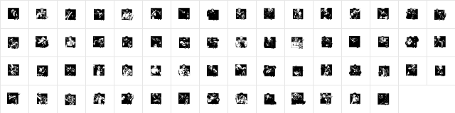 KOF Dingbats Regular  glyph index
