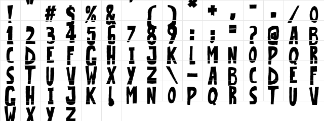Very Popular Regular  glyph index