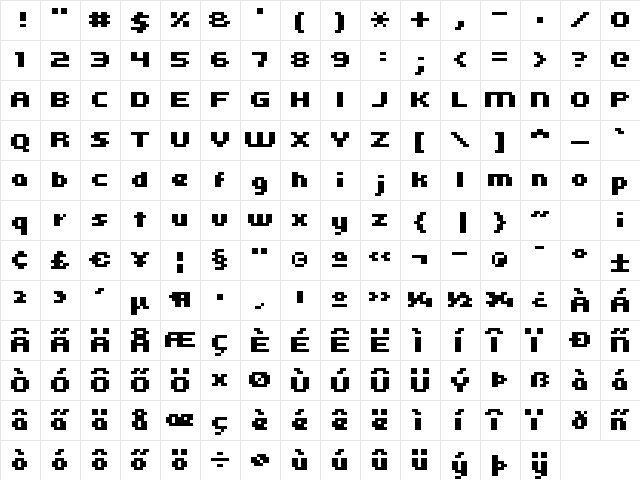 kroeger 05_64 Regular  glyph index