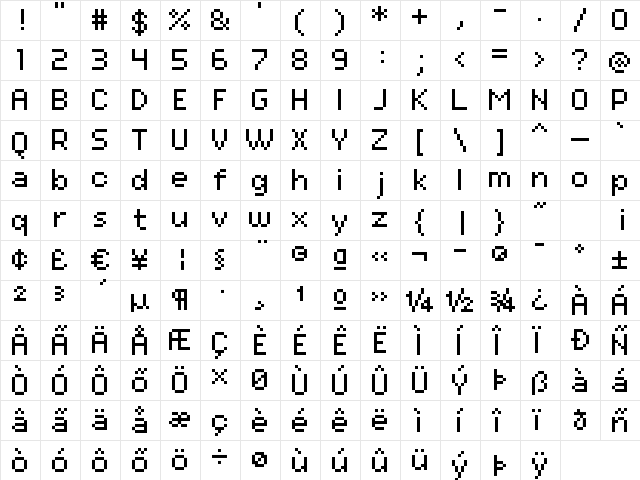 kroeger 07_55 Regular  glyph index