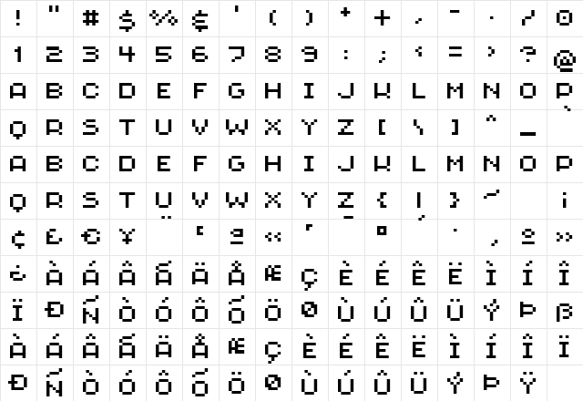 Genetica Regular  glyph index