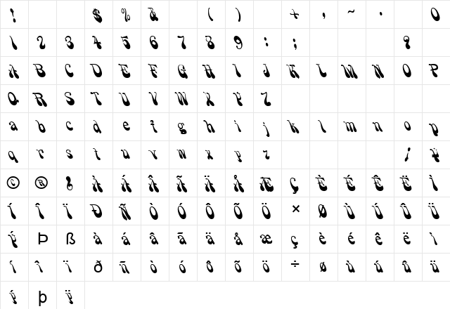 FZ JAZZY 17 Normal  glyph index