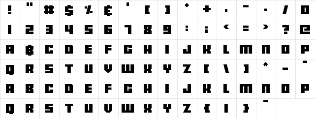 Bankjob Regular  glyph index