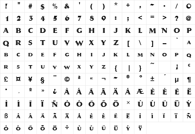 AtraxDReg Regular  glyph index