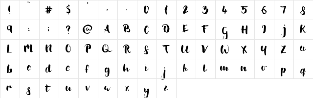 Cup of Sea Regular  glyph index