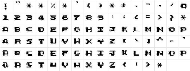 Sppedster Regular  glyph index