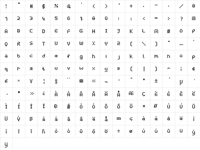 curly lava bubble Regular  glyph index
