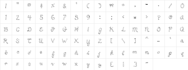 CK Ribbons Regular  glyph index