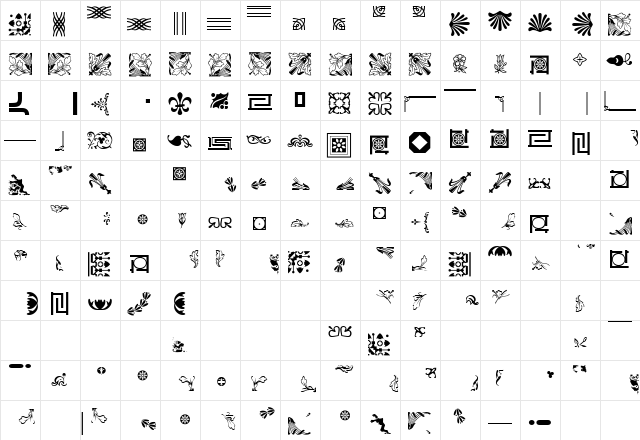 JournalDingbatsTwoSSK Regular  glyph index