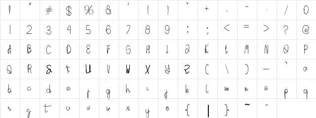 YellowCatDEMO Regular  glyph index