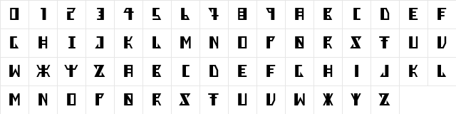 Berkel Regular  glyph index