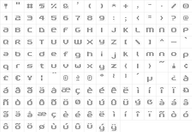 V5 Prophit Cell  glyph index