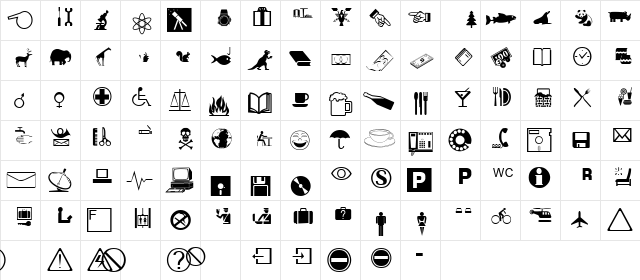 Winbats Regular  glyph index
