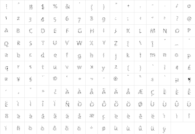 NebulaeCoarse Medium  glyph index