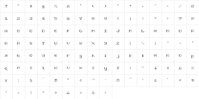 Found Receipt Regular  glyph index