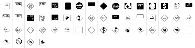 InterstatePi Four  glyph index