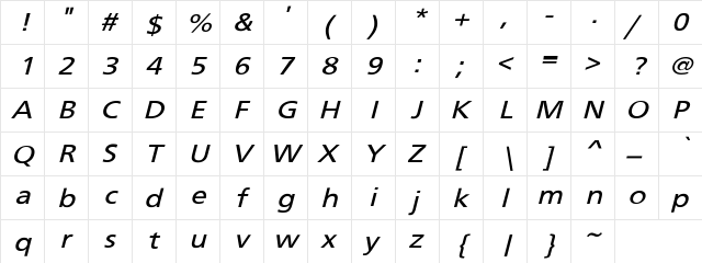 SchranerExtOb 2 Regular  glyph index
