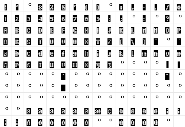 Boules Regular  glyph index