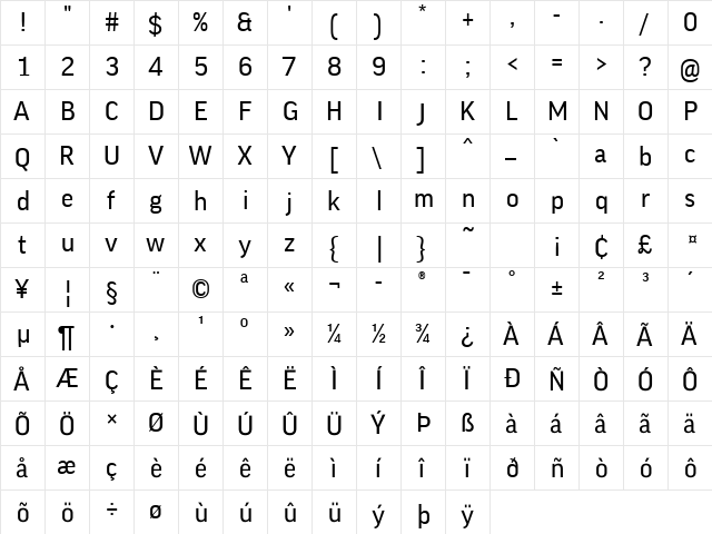 Good-Book Regular  glyph index