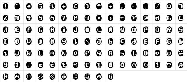 RoaringTwentiesOne Regular  glyph index