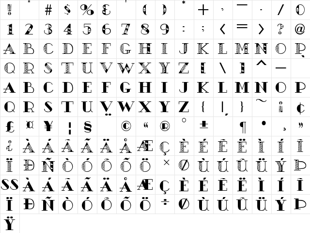 Happy Easter Regular  glyph index