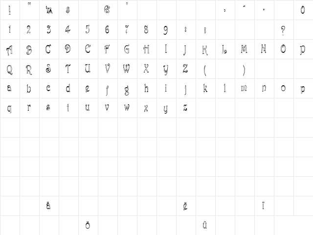 Hermosa Open Regular  glyph index