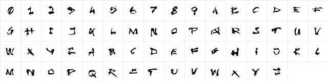 Undergrunge Tornado Demo Regular  glyph index