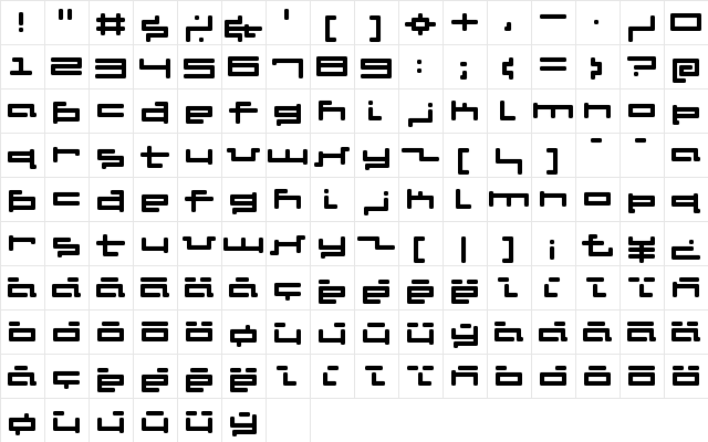 V5 Cuadra2 Round  glyph index
