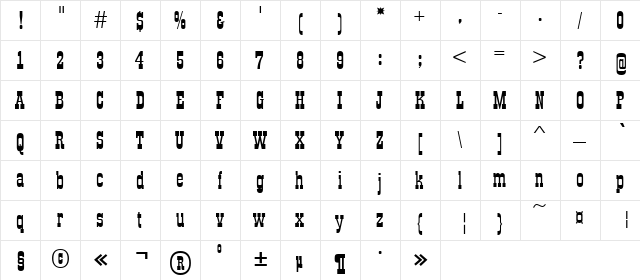 a_Gildia Regular  glyph index