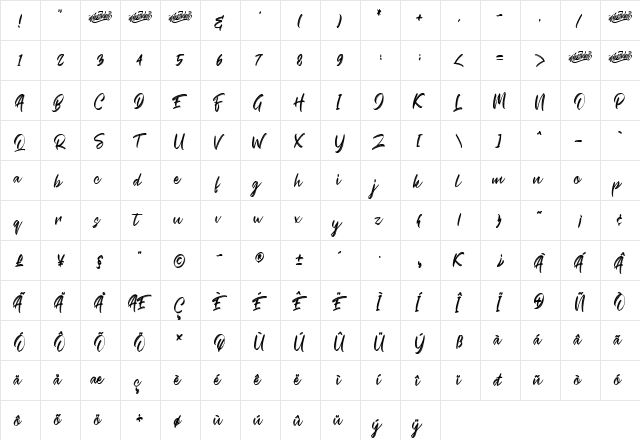 Crash Soul Regular  glyph index
