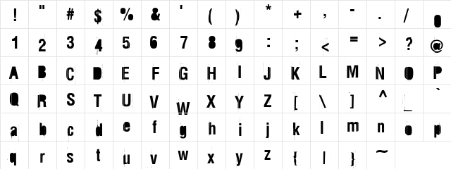 Rez Regular  glyph index