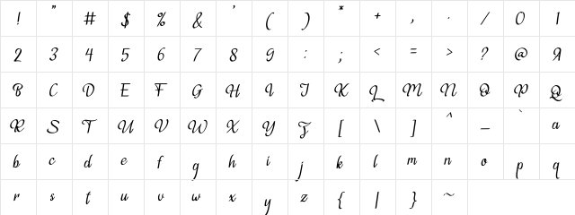 Violleva FREE Regular  glyph index