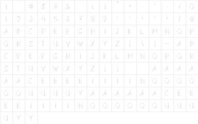 Monolism Light  glyph index