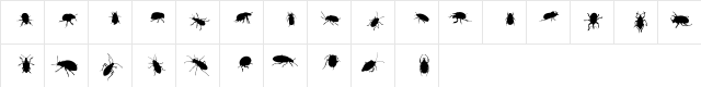 The Beetles Medium  glyph index