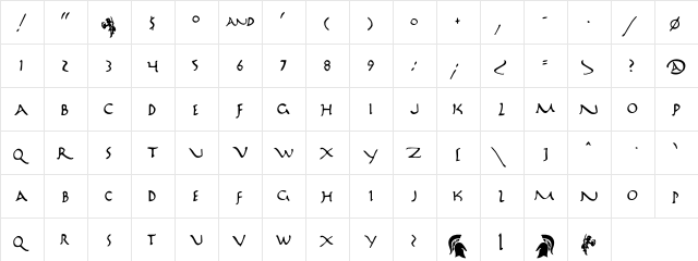 Marathon Regular  glyph index