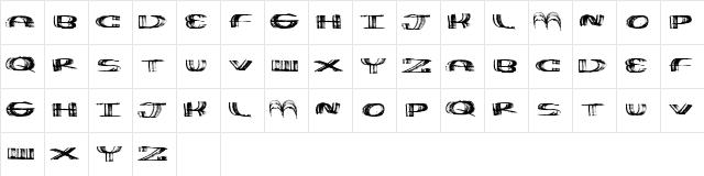 WideThin Regular  glyph index