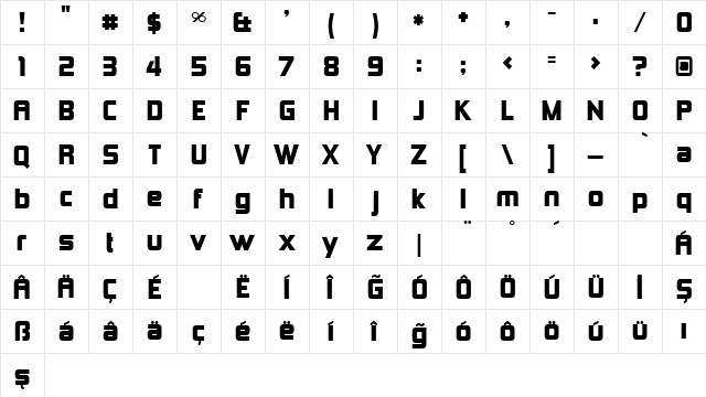 TR Kimberley Regular  glyph index