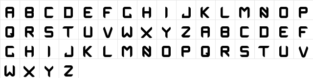 OneManArmy Bold  glyph index