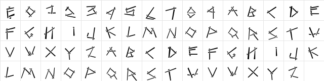 New Regular  glyph index