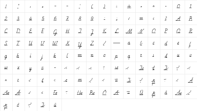 SchulschriftC Regular  glyph index