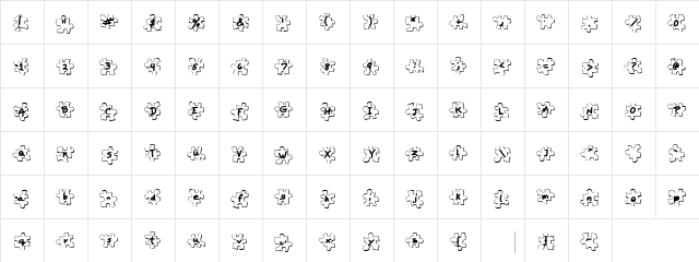 LD Puzzle Regular  glyph index